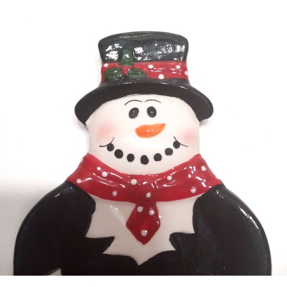 Snowman Spoon Rest Christmas Cooking Kitchen Food Eat Snacks Winter 8.5 Inches - Picture 4 of 6